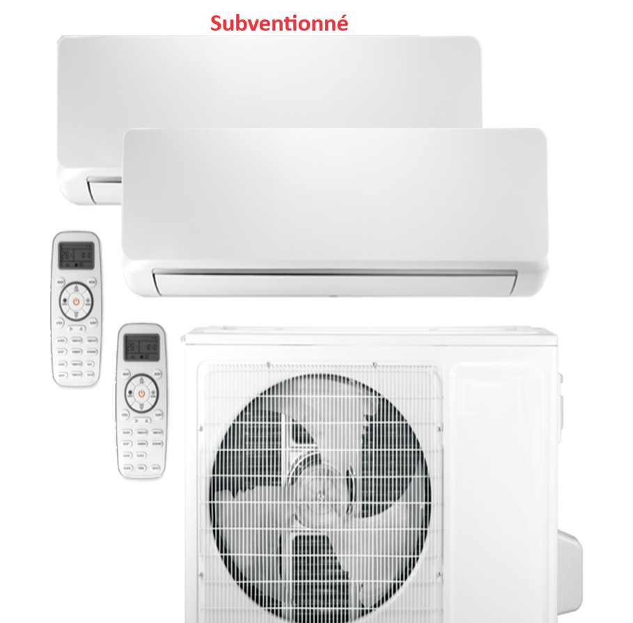 Thermopompe murale TOSHIBA Multizone 24 000 BTU, 2 Têtes, (kit d'installation et livraison inclus)